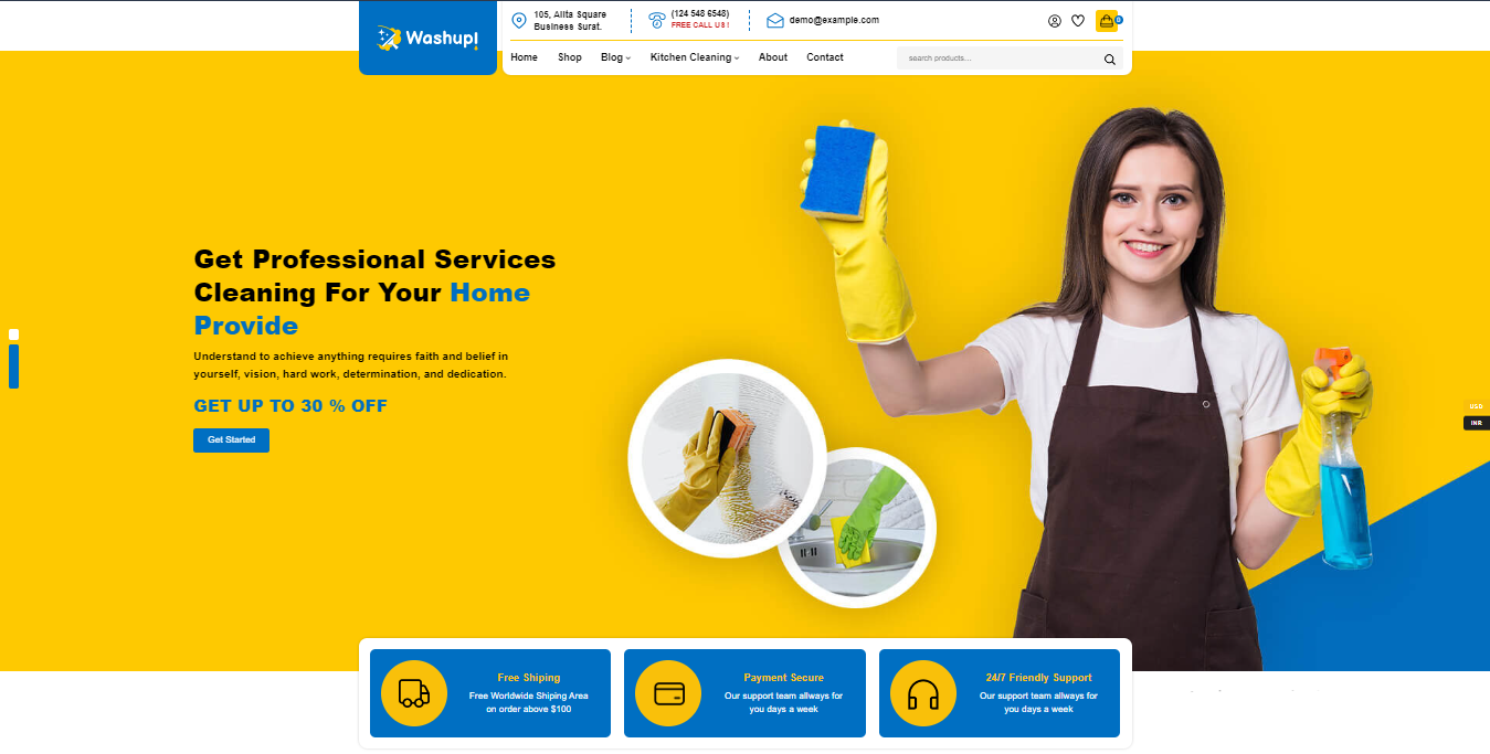 Cleaning Services Websites - Washup