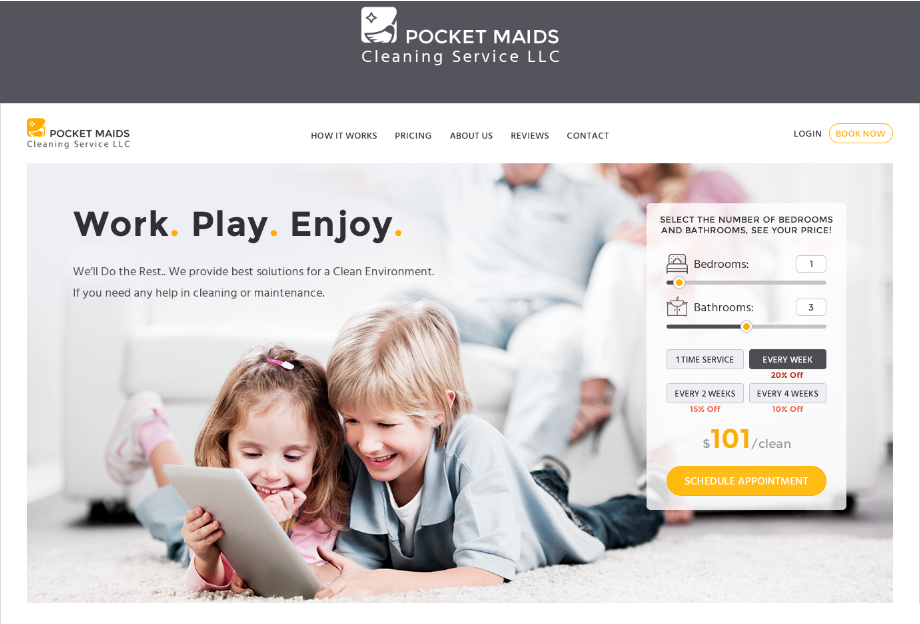 Cleaning Services Websites - Pocket Maids