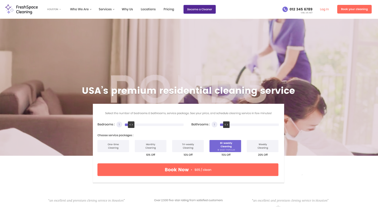 Cleaning Services Websites - FreshSpace