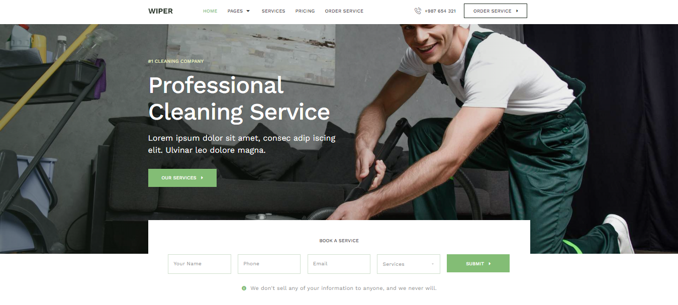 Cleaning Services Websites - Wiper