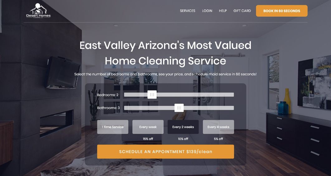 Cleaning Services Websites - Desert Home