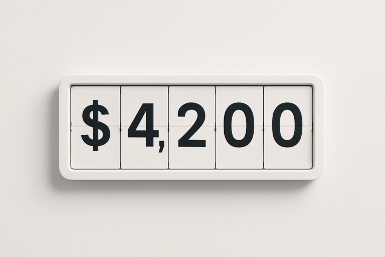 ChatGPT said: Flip counter showing $4,200 Freedom Number, symbolizing going full-time with a cleaning business