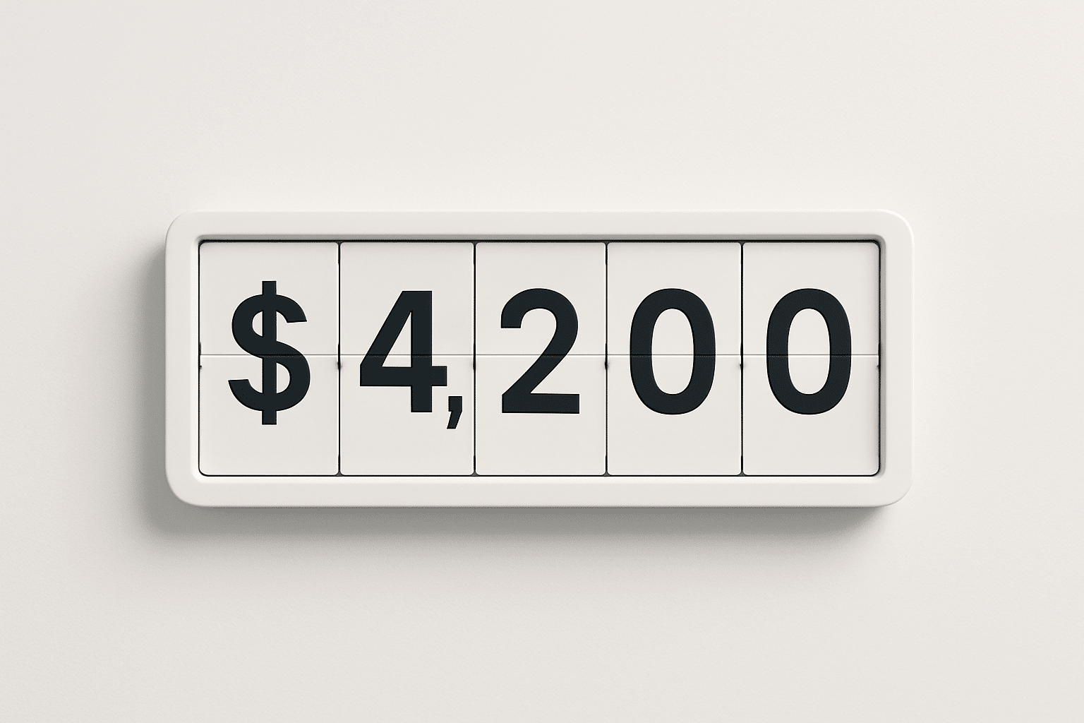 ChatGPT said: Flip counter showing $4,200 Freedom Number, symbolizing going full-time with a cleaning business